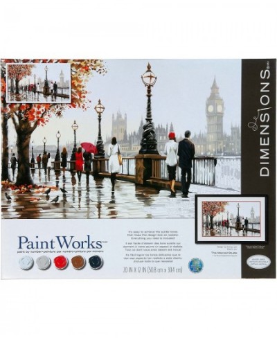 PaintWorks Thames View Paint by Number Kit for Adults and Kids Finished Size 20" x 12" Multicolor 11 Piece $47.32 - Kids' Dra...