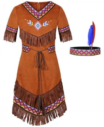 Girls Native American Costume Indian Fancy Dress for Halloween Mardi Gras Dress Up $26.93 - Kids' Costumes