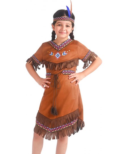 Girls Native American Costume Indian Fancy Dress for Halloween Mardi Gras Dress Up $26.93 - Kids' Costumes