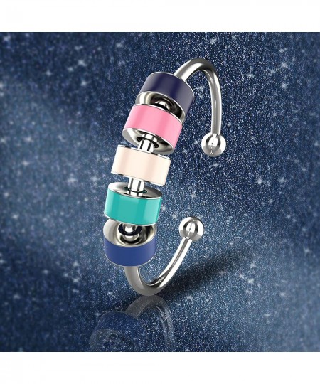 To My Daughter - Fidget Ring S925 Sterling Silver Anxiety Ring for Women Enamel Fidget Rings for Anxiety Ring with Color Bead...