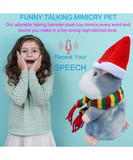 Talking Hamster Repeats What You Say Mimicry Pet Toy Plush Buddy Mouse with Interactive Function Gift for Kids Birthday and P...