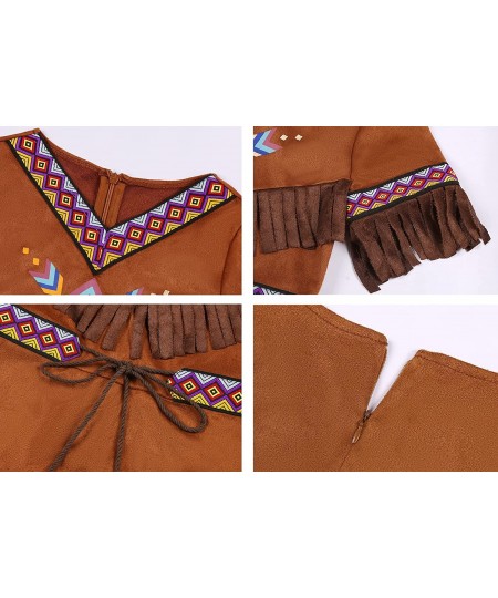 Girls Native American Costume Indian Fancy Dress for Halloween Mardi Gras Dress Up $26.93 - Kids' Costumes