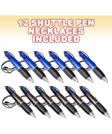 Shuttle Pen Necklace for Kids Set of 12 Cool Pens with 4 Ink Colors in Each Back to School Stationery Supplies Birthday Party...