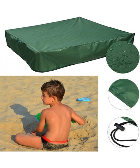 Sandbox Cover with Drawstring Square Dustproof Protection Beach Sandbox Canopy Waterproof Sandpit Pool Cover (Green 78.74" x ...