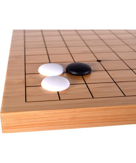 Beginner’s Go Game Set with Reversible Bamboo 13 x 13 / 9 x 9 Grid Go Board Bowls & Single Convex Melamine Stones $84.34 - Bo...