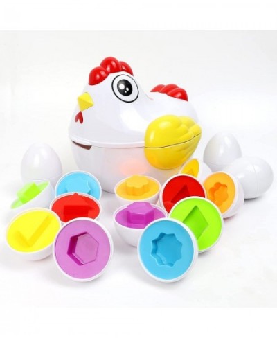 Matching Easter Eggs 12 PCS Educational Preschool Game Color and Shape Recognition Skills Learning Toy Gift for Toddler 1 2 3...