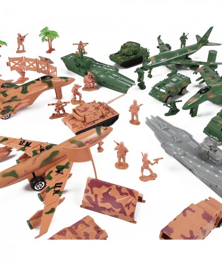 Military Air Force Navy Deluxe Action Figures Army Men Soldiers Playset with Scaled Vehicles (73 pcs) $41.31 - Play Figure Pl...