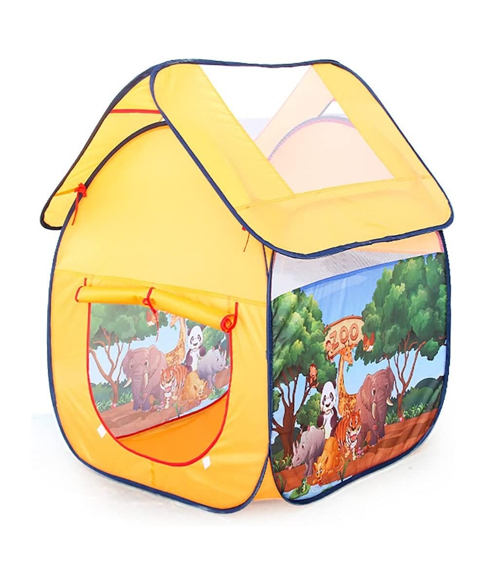 Zoo Kids Play Tent Indoor and Outdoor Play Games Tent Toddlers Pop-up Tent with Mesh Windows Foldable Play Tent for Boys and ...