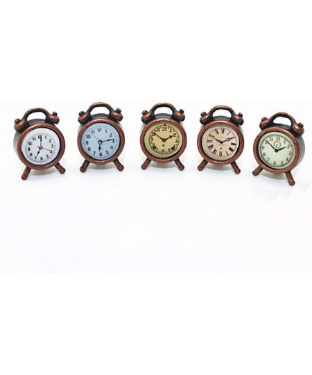 Dollhouse Decoration Accessories 1:12 Dollhouse Miniature Scene Model Mini Alarm Clock Play Toy 5 Pcs (Brass 10 x 15 mm) $18....