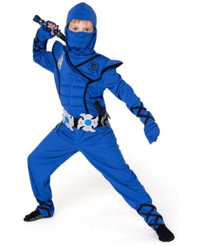 Blue Ninja Costume for Kids Deluxe Ninja Costume for Boys Halloween Ninja Costume Dress Up (Blue Medium(8-10 yrs)) $40.74 - K...