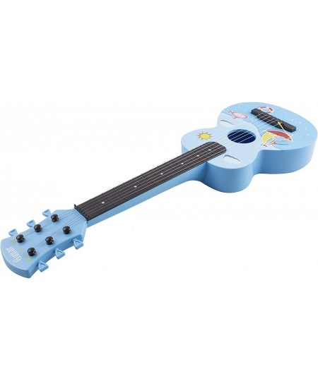 Toy Guitar 6 Metal String Acoustic Kids 26” Ukulele With Guitar Pick Rock Star Toy Musical Instrument Vibrant Sound And Blue ...