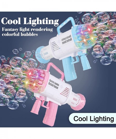 Outdoor Kids Toys Bazooka Bubble Gun Bubble Maker Blaster Machine with 32 Holes & LED Light Summer Toy for Boys Girls 32 Age ...