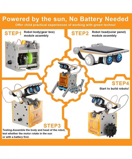 12-in-1 STEM Solar Robot Kit Solar Powered Robotics Science Engineering Building Projects Educational Toys for Kids Boys 8 9 ...