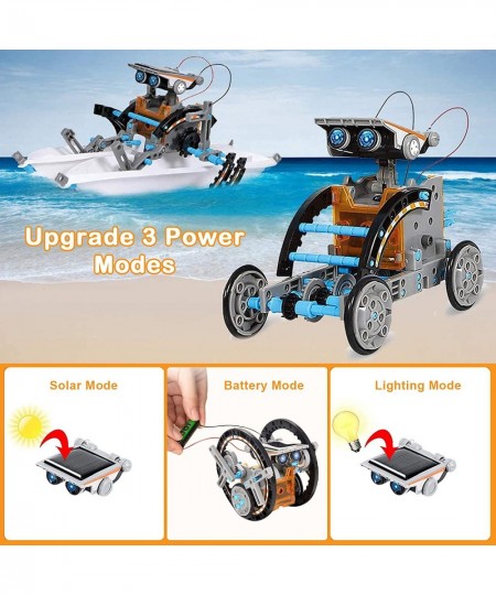 12-in-1 STEM Solar Robot Kit Solar Powered Robotics Science Engineering Building Projects Educational Toys for Kids Boys 8 9 ...