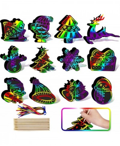 Rainbow Color Scratch Christmas Ornaments (96 Counts) - Magic Scratch Off Cards Paper Hanging Art Craft Supplies Educational ...