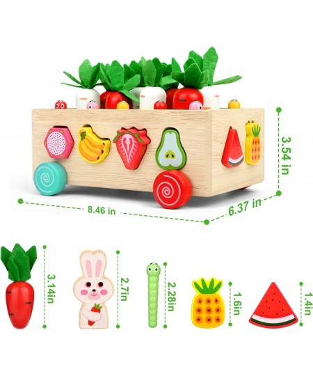 Toddler Toys for 2 Year Old Girl Birthday Gift Wooden Carrot Harvest Game Montessori Toys for 1 2 3 Year Old Christmas Girl G...