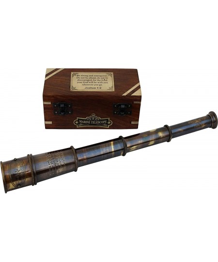 Be Strong and Courageous Do Not Be Afraid Engraved Telescope with Wooden Box The Scripture Joshua 1:9 Engraved Gifts Confirma...