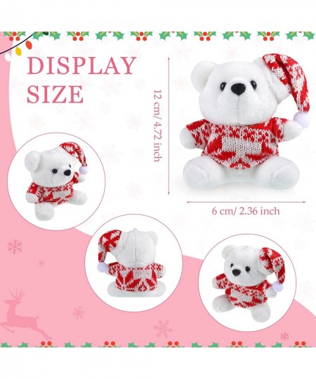 6 Pieces Frosty Stuffed Animal Bear Plush Toy with Scarf for Boys and Girls 3.9 Inch Soft Cute Stuffed Dolls for Birthday Chr...