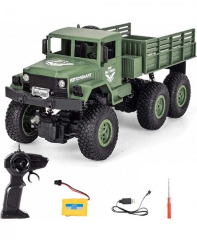 RC Military Truck RC Car 4WD 2.4Ghz Radio Controlled RC Lorry Vehicles Six-Wheel Rechargeable Batteries Great Gift for Kids B...