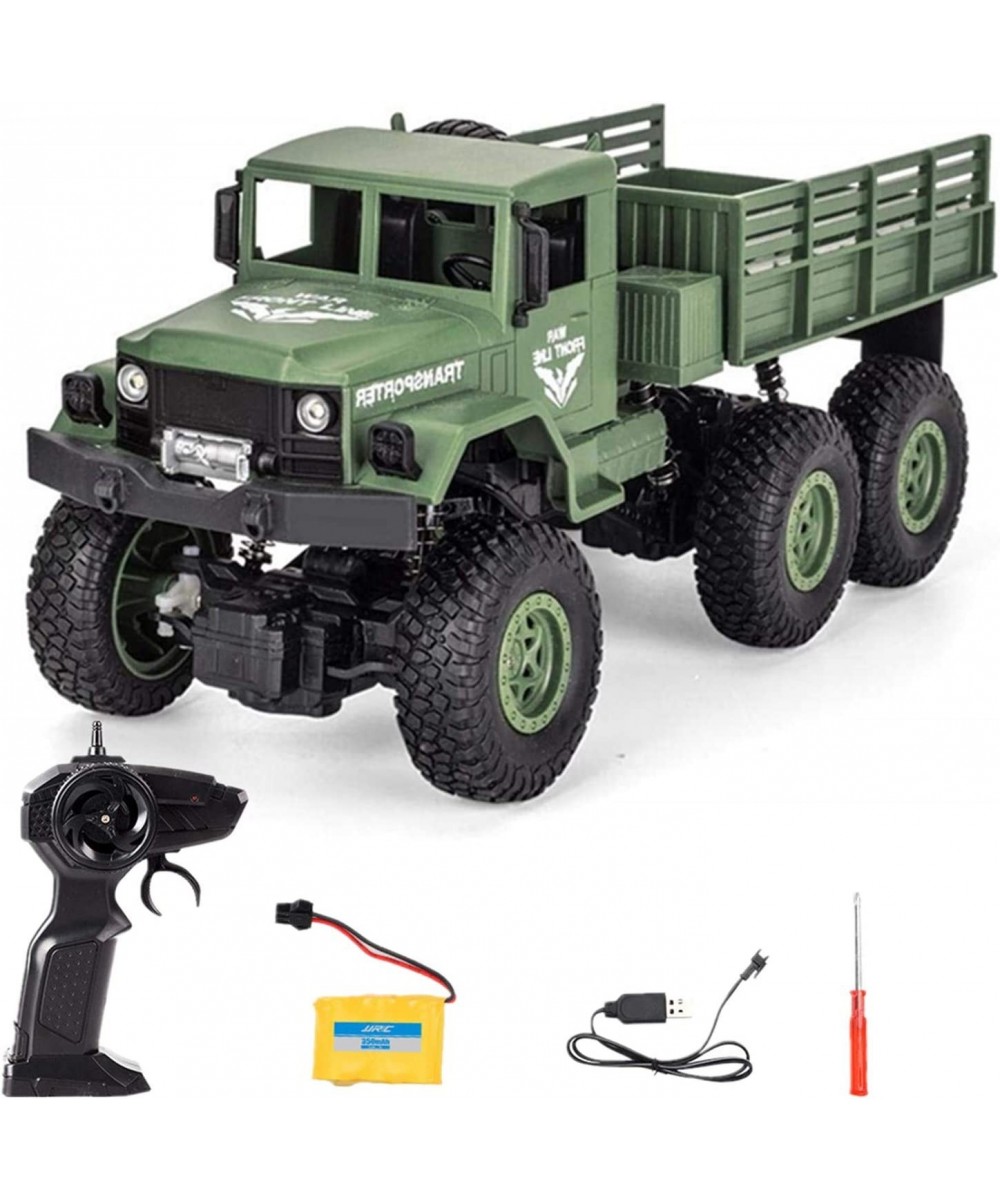 RC Military Truck RC Car 4WD 2.4Ghz Radio Controlled RC Lorry Vehicles Six-Wheel Rechargeable Batteries Great Gift for Kids B...