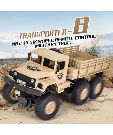 RC Military Truck RC Car 4WD 2.4Ghz Radio Controlled RC Lorry Vehicles Six-Wheel Rechargeable Batteries Great Gift for Kids B...