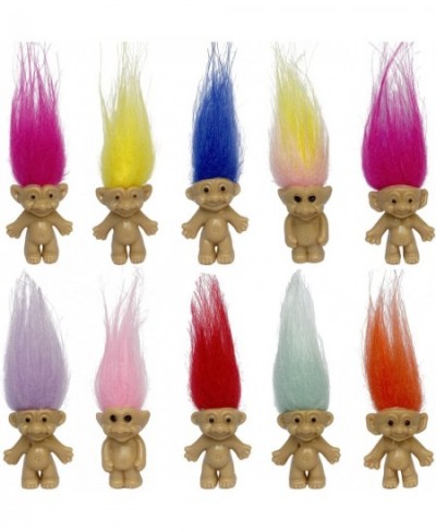 10PCS DIY Vintage Lucky Troll Doll Mini Action Figures Cake Toppers Dollhouse Dolls for Party Favors Collections Arts and Cra...