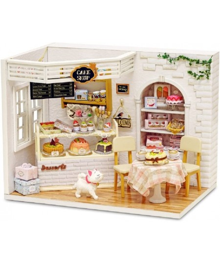 Dollhouse Miniature DIY House Kit Creative Room with Furniture and Glass Cover for Romantic Artwork Gift(Diary of Cake) $31.6...