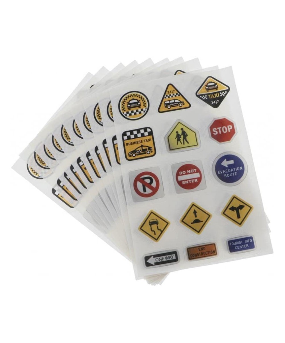 10 Sheets Fun Road Tape for Car Toys Traffic Sign Stickers for Playing and Learning Perfect to Develop Your Kids Imagination ...