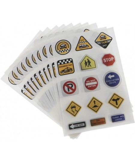 10 Sheets Fun Road Tape for Car Toys Traffic Sign Stickers for Playing and Learning Perfect to Develop Your Kids Imagination ...