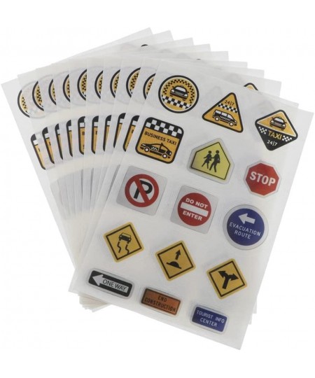 10 Sheets Fun Road Tape for Car Toys Traffic Sign Stickers for Playing and Learning Perfect to Develop Your Kids Imagination ...