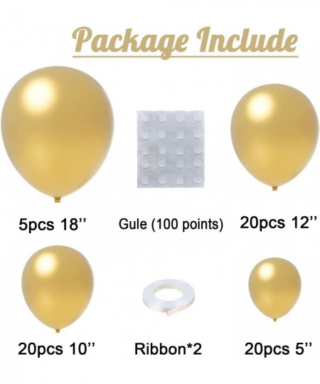 Metallic Gold Balloons Different Sizes 65pcs Gold Balloon Garland Arch Kit 5/10/12/18 Inch Chrome Gold Latex Balloons for Gra...