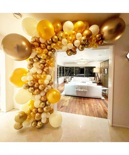 Metallic Gold Balloons Different Sizes 65pcs Gold Balloon Garland Arch Kit 5/10/12/18 Inch Chrome Gold Latex Balloons for Gra...