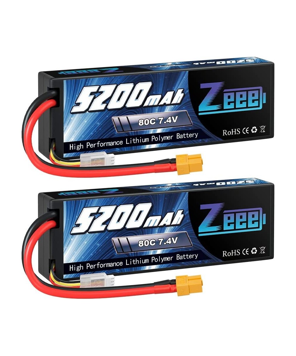 2S 5200mAh Lipo Battery 7.4V 80C Battery with XT60 Plug Hard Case for 1/8 1/10 RC Vehicles Car Slash RC Buggy Truggy RC Airpl...