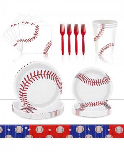 Baseball Theme Party Supplies 101PCS Baseball Birthday Party Dinnerware Sets Include Baseball Party Paper Plates Napkins Fork...