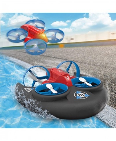 3 in 1 Water Land and Air RC Boat Toys for Boys 2.4 GHz High Speed Remote Control Boat Kids Drone 360° Spin and Flip RC-Hover...