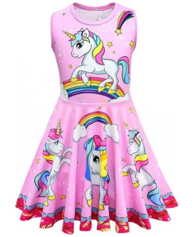 Girls Rainbow Unicorn Pony Birthday Party Fancy Costume Twirl Dress Summer Clothes Blue / Pink $29.31 - Kids' Costumes