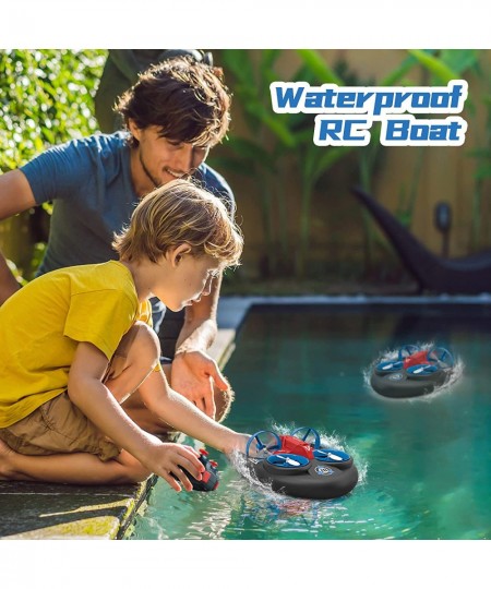 3 in 1 Water Land and Air RC Boat Toys for Boys 2.4 GHz High Speed Remote Control Boat Kids Drone 360° Spin and Flip RC-Hover...