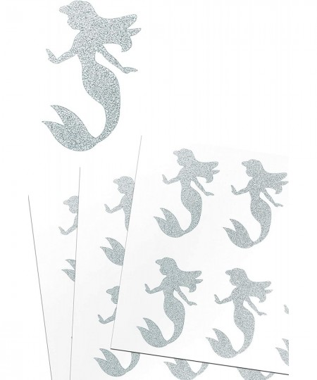 Mermaid Birthday Party Stickers for Décoration Scrapbooking Arts and Crafts 2 inch ( 50mm ) in Silver - 80 Pack $17.34 - Kids...