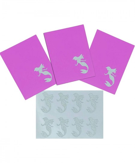 Mermaid Birthday Party Stickers for Décoration Scrapbooking Arts and Crafts 2 inch ( 50mm ) in Silver - 80 Pack $17.34 - Kids...