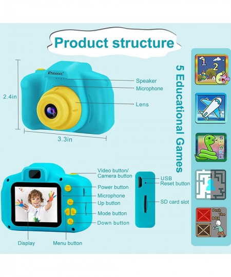 Kids Camera Boys Toy - Camera for Kids Boys Birthday Gifts 3 4 5 6 7 8 9 Year Old Children Toy Toddler Video Digital Camcorde...