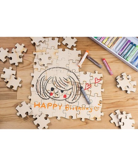 100 Blank Wooden Puzzle Pieces for Crafts DIY Unfinished Jigsaw Puzzles (1.9 x 1.6 in) $19.45 - Jigsaw Puzzles