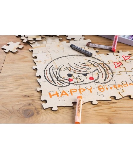 100 Blank Wooden Puzzle Pieces for Crafts DIY Unfinished Jigsaw Puzzles (1.9 x 1.6 in) $19.45 - Jigsaw Puzzles