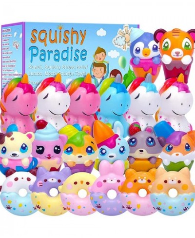 20 Pack Jumbo Squishies Keychain Cream Scented Slow Rising Squeeze Toys Unicorn Donut Animal Stress Relief Toys Easter Basket...