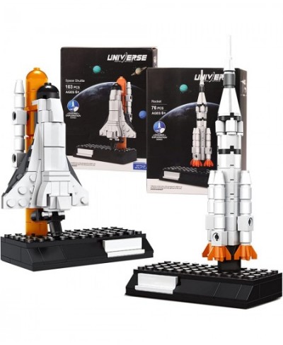 Astronaut Shuttle Rocket Launch Building Kit 2PCS Space Station Transport Rocket Building Block Assembly Science Educational ...