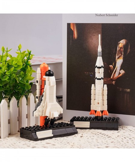 Astronaut Shuttle Rocket Launch Building Kit 2PCS Space Station Transport Rocket Building Block Assembly Science Educational ...