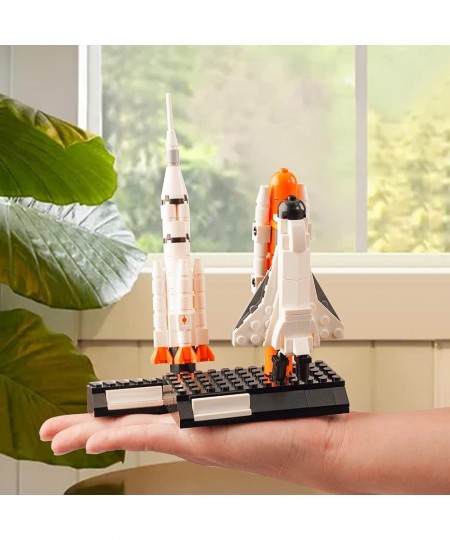 Astronaut Shuttle Rocket Launch Building Kit 2PCS Space Station Transport Rocket Building Block Assembly Science Educational ...