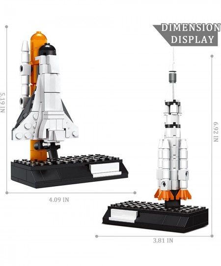 Astronaut Shuttle Rocket Launch Building Kit 2PCS Space Station Transport Rocket Building Block Assembly Science Educational ...