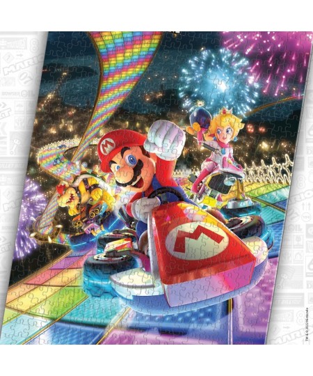 Mario Kart “Rainbow Road” 1000 Piece Jigsaw Puzzle | Collectible Super Mario Puzzle Artwork Featuring Mario Princess Peach an...