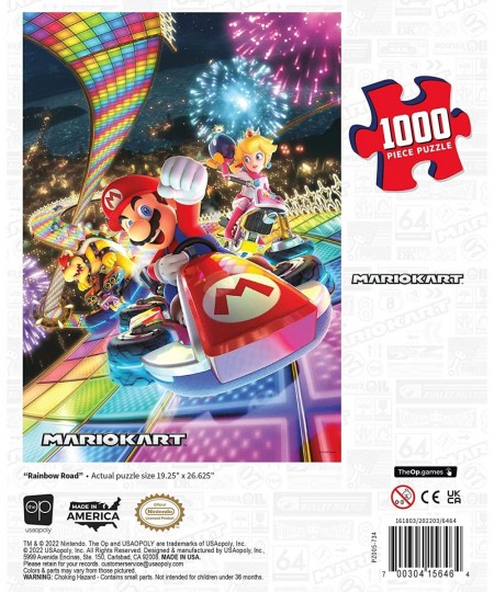 Mario Kart “Rainbow Road” 1000 Piece Jigsaw Puzzle | Collectible Super Mario Puzzle Artwork Featuring Mario Princess Peach an...