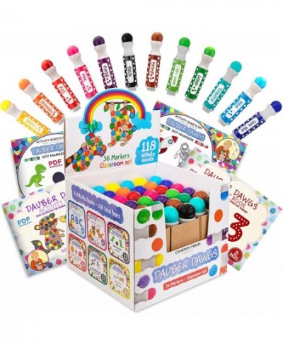 Washable Dot Markers 36 Pack With 121 Activity Sheets For Kids Gift Set With Toddler Art Activities Preschool Children Arts C...